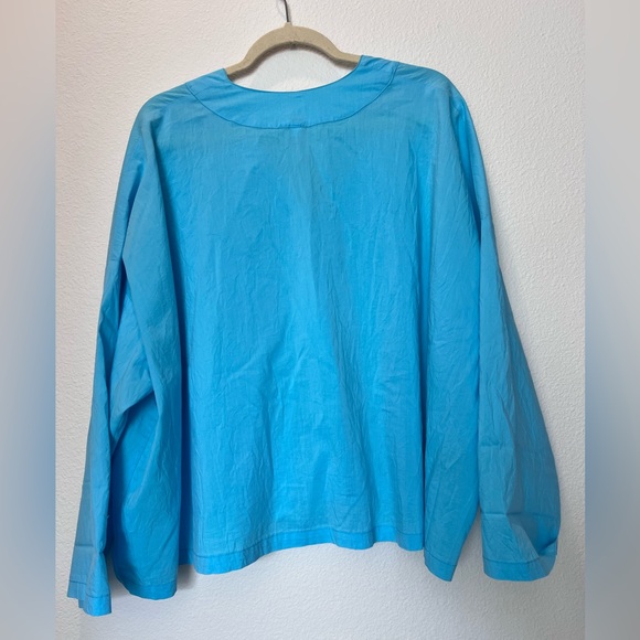 Blanque Button Top Womens 2 Large/XL  Designer Boxy Oversized Blue - Picture 2 of 7